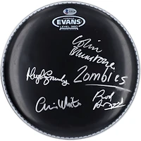 The Zombies Autographed Drumhead with 4 Signatures and "Zombies" Inscription Signed in Silver Ink - BAS