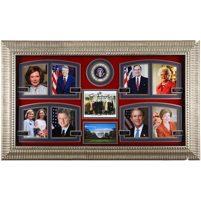 United States of America Presidents & First Ladies Autographed Framed 46" x 36" Collage - BAS
