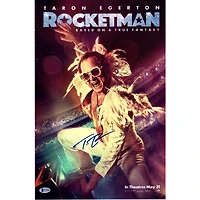 Taron Egerton Autographed Rocketman 12" x 18" Movie Poster - BAS