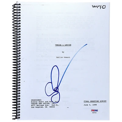 Susan Sarandon Autographed Thelma & Louise Replica Movie Script - PSA