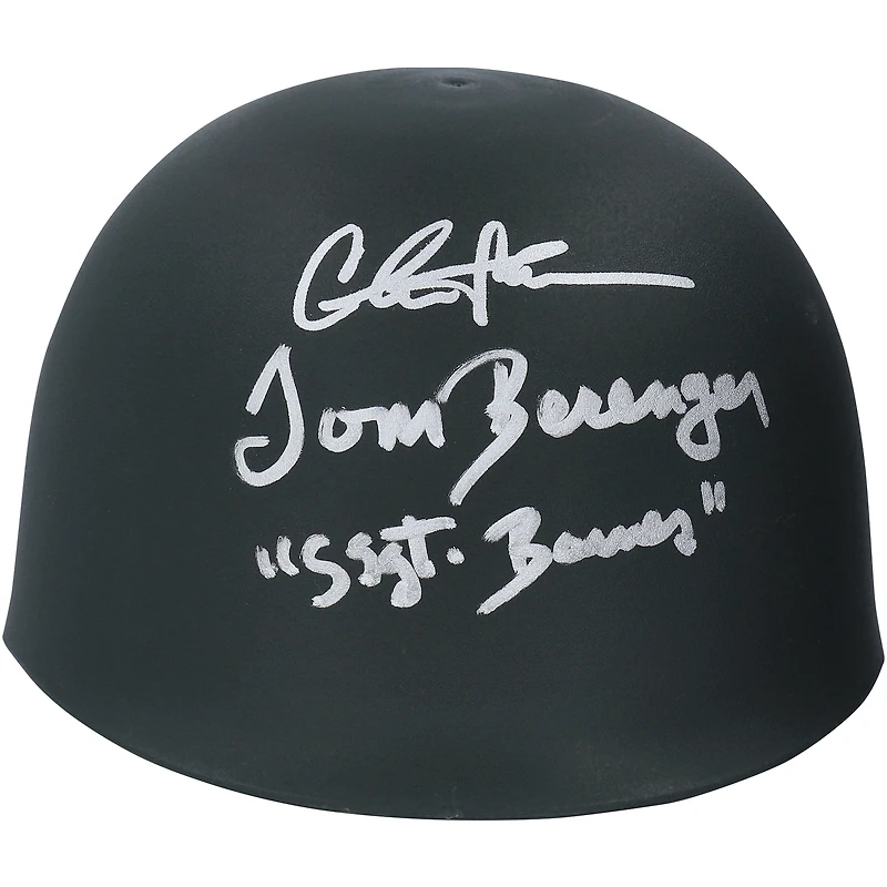 Charlie Sheen & Tom Berenger Autographed Platoon Replica Helmet with "SSGT Barnes" Inscription