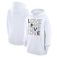 Women's G-III 4Her by Carl Banks  White Baltimore Orioles Love Graphic Fleece Hoodie