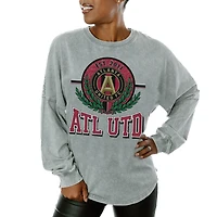 Women's Gameday Couture  Gray Atlanta United FC Oversized Long Sleeve T-Shirt