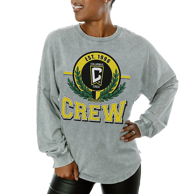 Women's Gameday Couture Gray Columbus Crew Oversized Long Sleeve T-Shirt