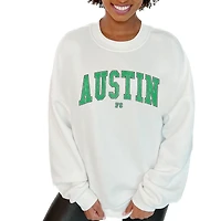 Women's Gameday Couture  White Austin FC Oversized Fleece Pullover Sweatshirt