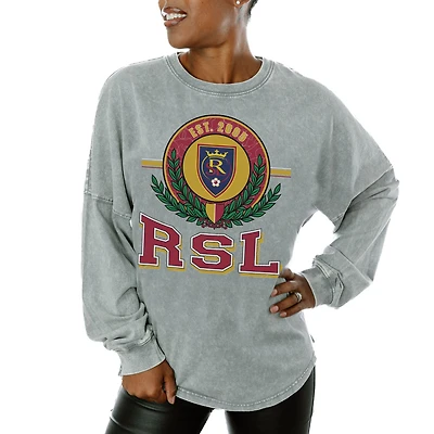 Women's Gameday Couture  Gray Real Salt Lake Oversized Long Sleeve T-Shirt