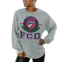 Women's Gameday Couture  Gray FC Dallas Oversized Long Sleeve T-Shirt