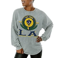 Women's Gameday Couture  Gray LA Galaxy Oversized Long Sleeve T-Shirt