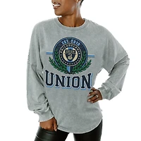 Women's Gameday Couture  Gray Philadelphia Union Oversized Long Sleeve T-Shirt