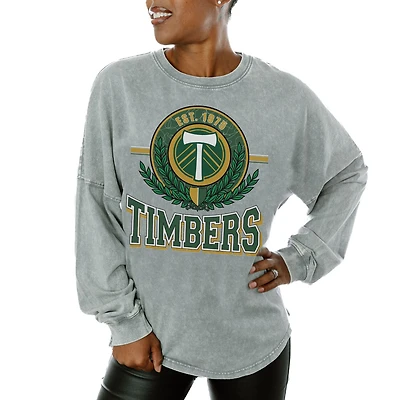 Women's Gameday Couture  Gray Portland Timbers Oversized Long Sleeve T-Shirt
