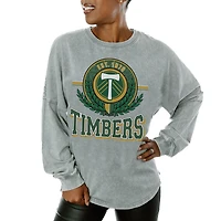 Women's Gameday Couture  Gray Portland Timbers Oversized Long Sleeve T-Shirt
