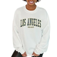 Women's Gameday Couture  White LA Galaxy Oversized Fleece Pullover Sweatshirt