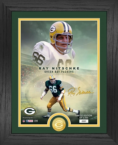Highland Mint Ray Nitschke Green Bay Packers  13" x 16" Legends Bronze Coin Photo Mint