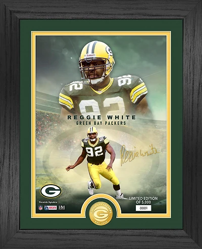 Highland Mint Reggie White Green Bay Packers  13" x 16" Legends Bronze Coin Photo Mint