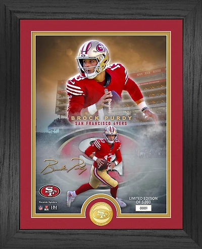 Highland Mint Brock Purdy San Francisco 49ers  13" x 16" Legends Bronze Coin Photo Mint