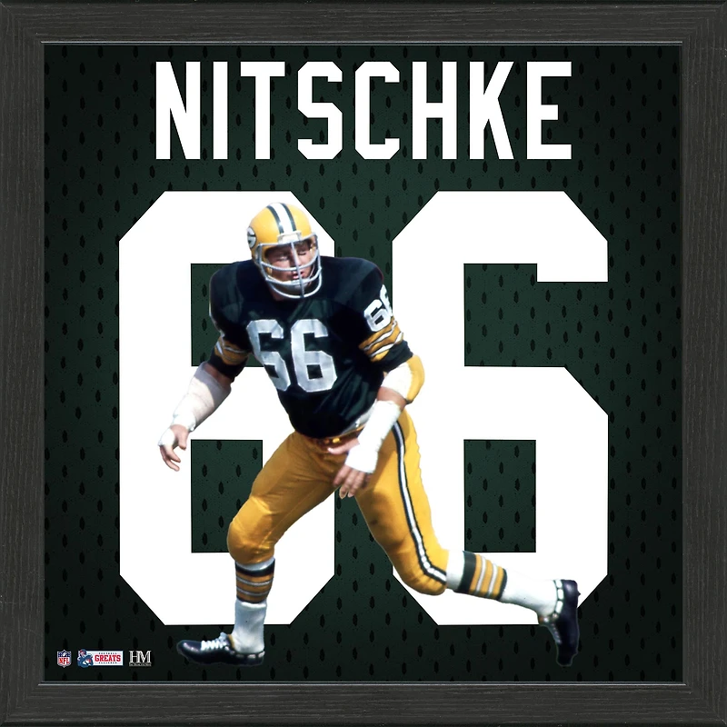 Highland Mint Ray Nitschke Green Bay Packers  13'' x 13'' Impact Jersey Framed Photo
