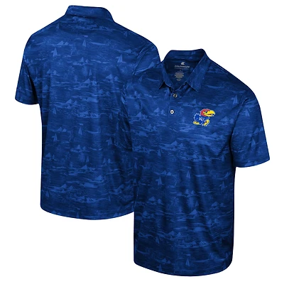 Men's Colosseum Royal Kansas Jayhawks Daly Print Polo