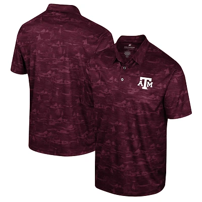 Men's Colosseum Maroon Texas A&M Aggies Daly Print Polo
