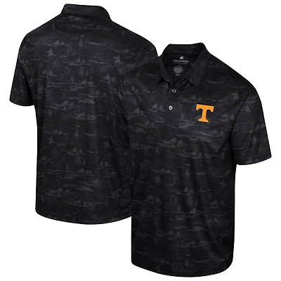 Men's Colosseum Black Tennessee Volunteers Daly Print Polo