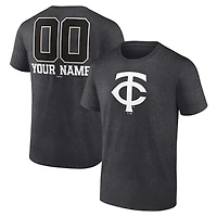 Men's Charcoal Minnesota Twins Personalized Monochrome Name & Number T-Shirt