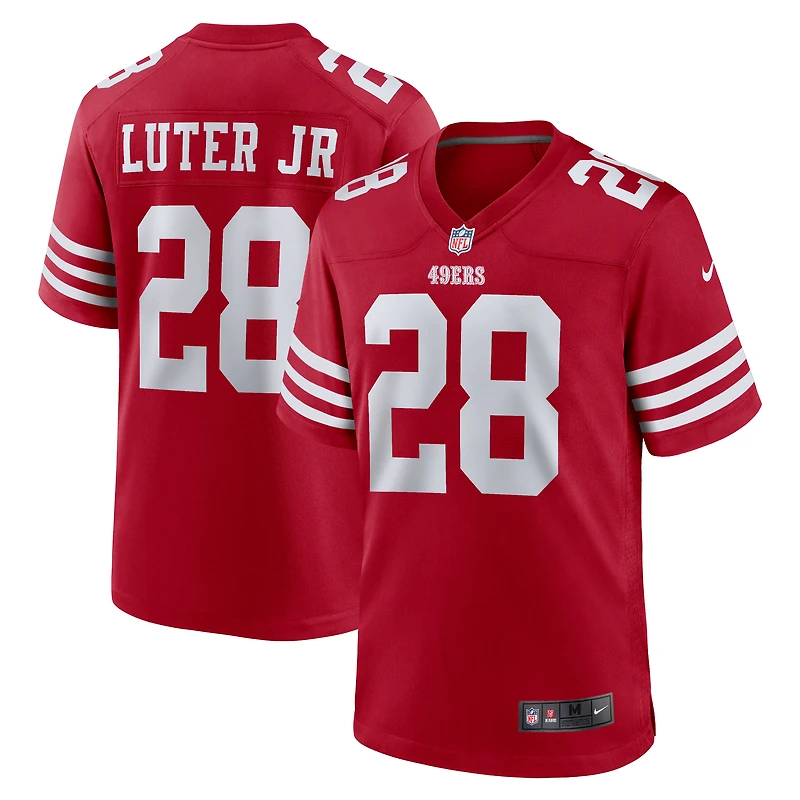 Men's Nike Darrell Luter Jr. Scarlet San Francisco 49ers Game Jersey