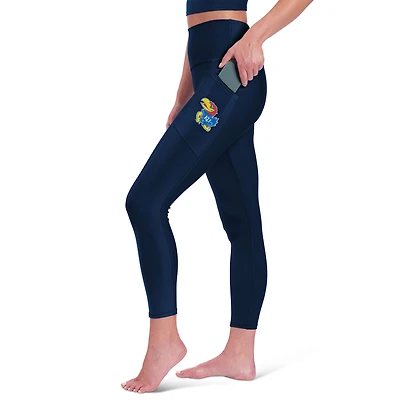Women's Certo Navy Kansas Jayhawks Side Pocket Leggings