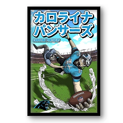 Carolina Panthers 14" x 20" Framed Anime Art Print