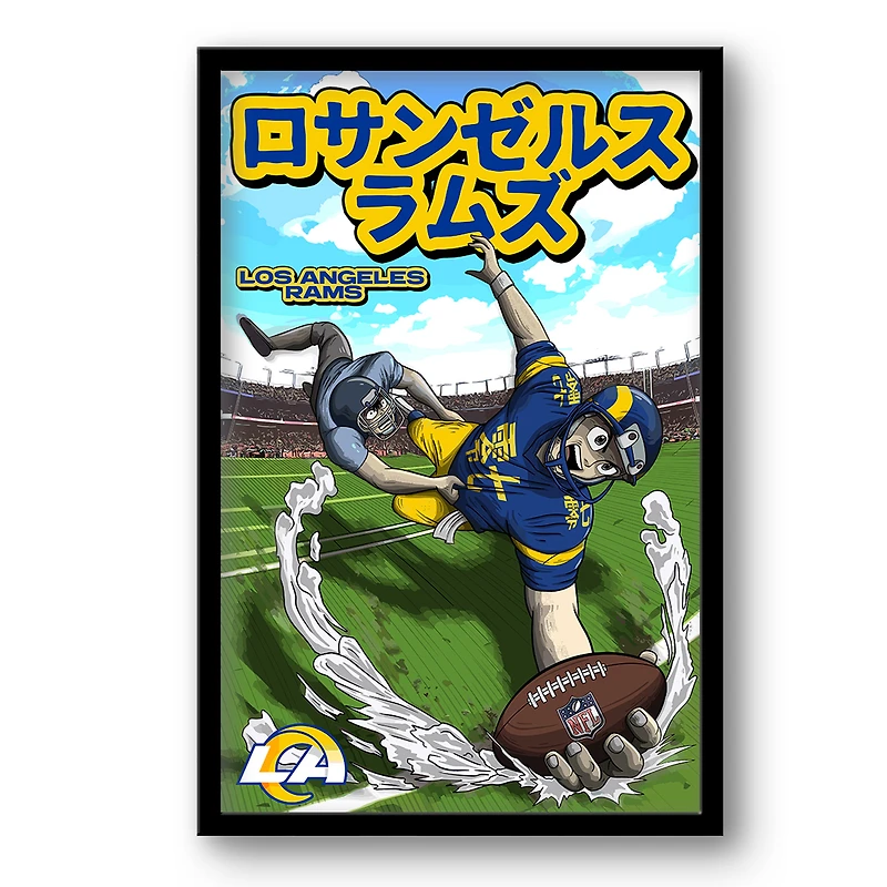 Los Angeles Rams 14" x 20" Framed Anime Art Print