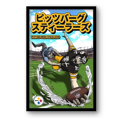 Pittsburgh Steelers 14" x 20" Framed Anime Art Print