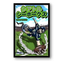 Seattle Seahawks 14" x 20" Framed Anime Art Print