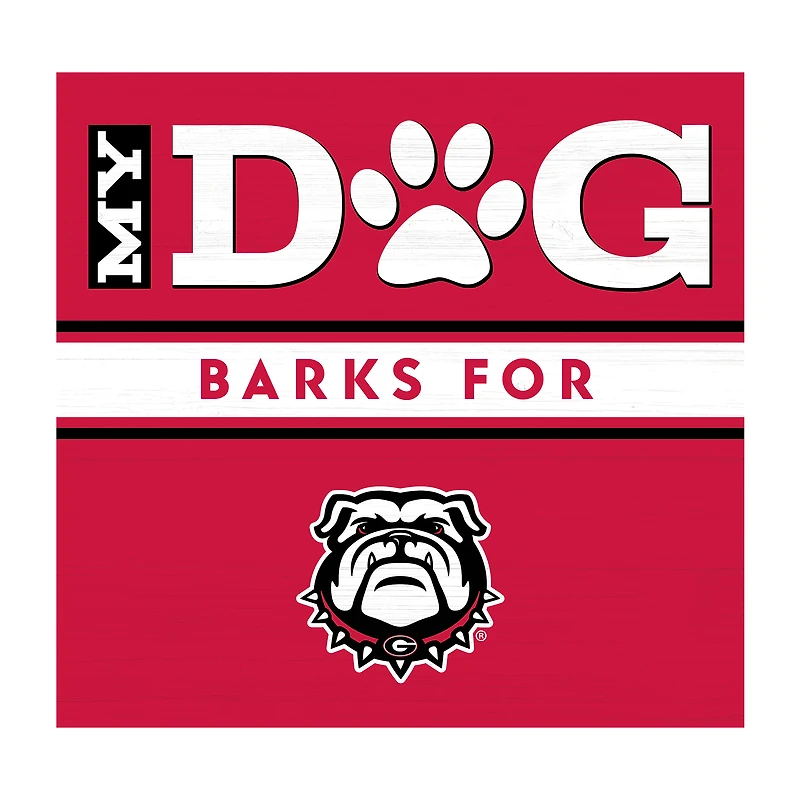 Imperial Georgia Bulldogs 10" x 10.5" My Dog Barks Wood Wall Art