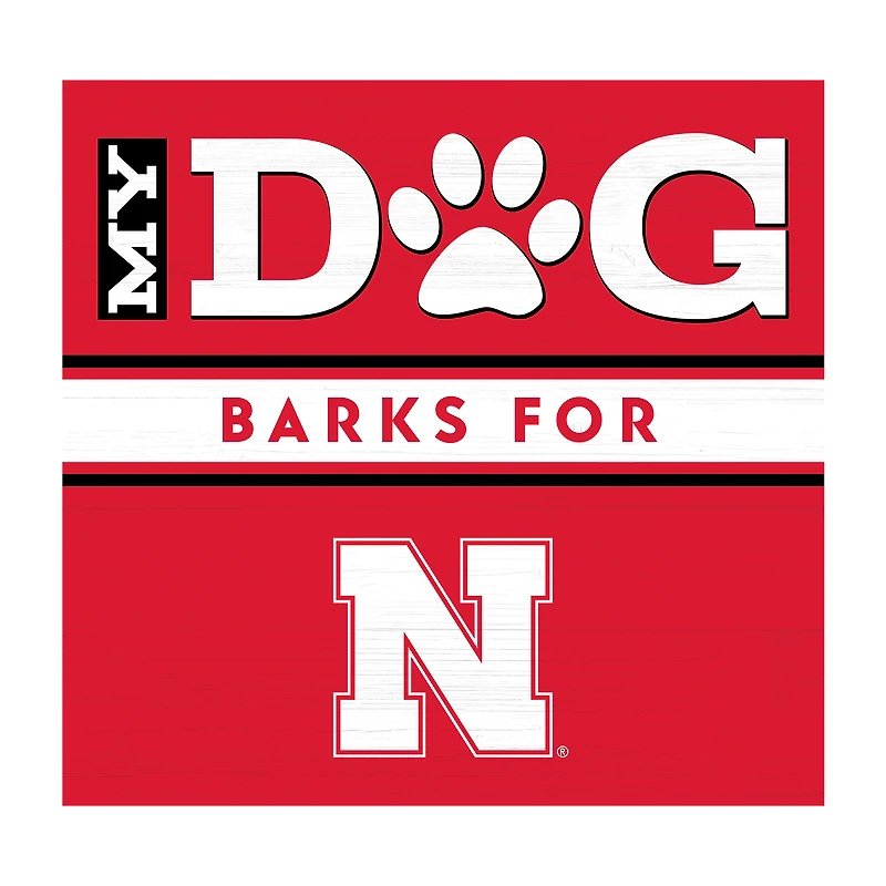 Imperial Nebraska Huskers 10" x 10.5" My Dog Barks Wood Wall Art