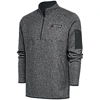 Men's Antigua Heather Charcoal NASCAR Big & Tall Tribute Quarter-Zip Pullover Top