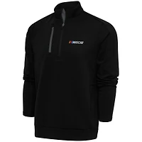 Men's Antigua Black NASCAR Generation Quarter-Zip Pullover Top