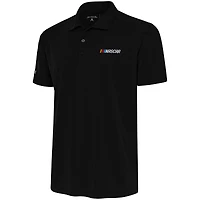 Men's Antigua Black NASCAR Big & Tall Tribute Polo