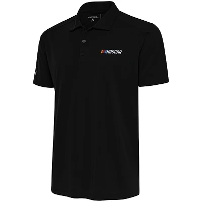 Men's Antigua Black NASCAR Big & Tall Tribute Polo
