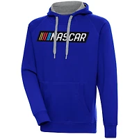 Men's Antigua  Royal NASCAR Victory Chenille Pullover Hoodie