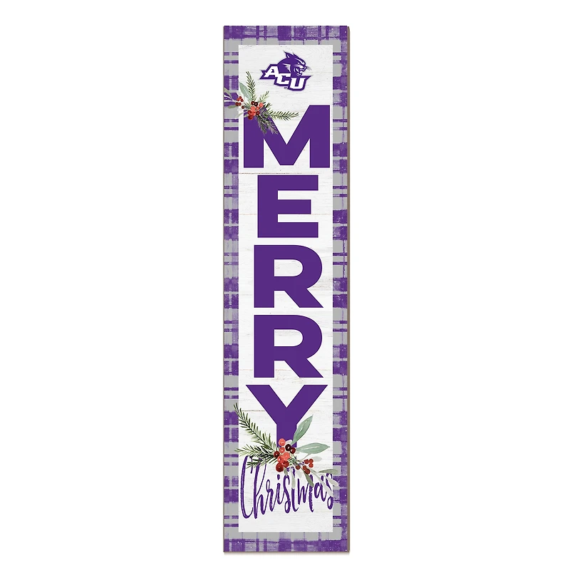 Abilene Christian University Wildcats 12'' x 48'' Outdoor Merry Christmas Leaner