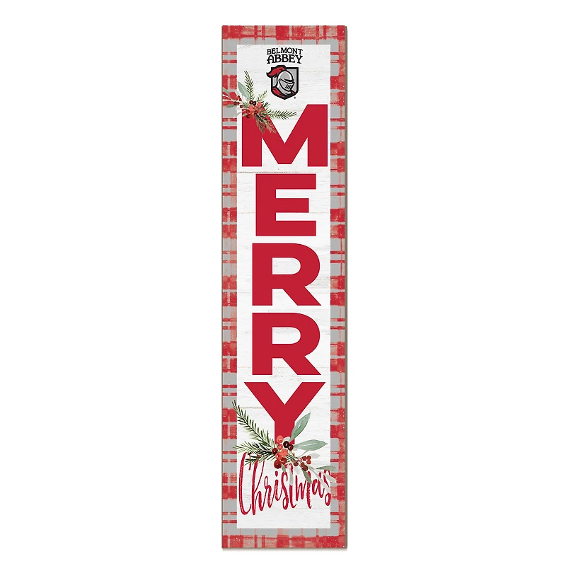 Belmont Abbey Crusaders 12'' x 48'' Outdoor Merry Christmas Leaner