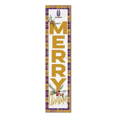 UAlbany Great Danes 12'' x 48'' Outdoor Merry Christmas Leaner
