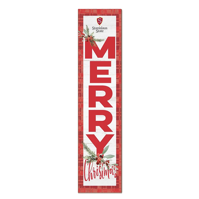 Cal State Stanislaus Warriors 12'' x 48'' Outdoor Merry Christmas Leaner