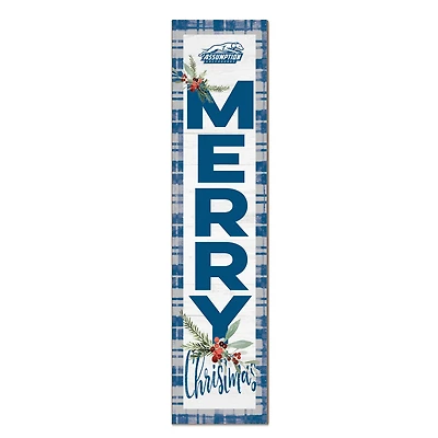 Assumption Greyhounds 12'' x 48'' Outdoor Merry Christmas Leaner