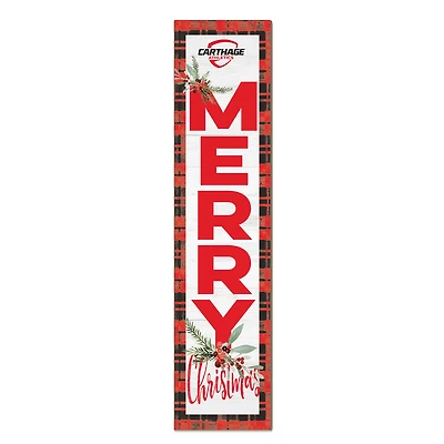 Carthage Firebirds 12'' x 48'' Outdoor Merry Christmas Leaner