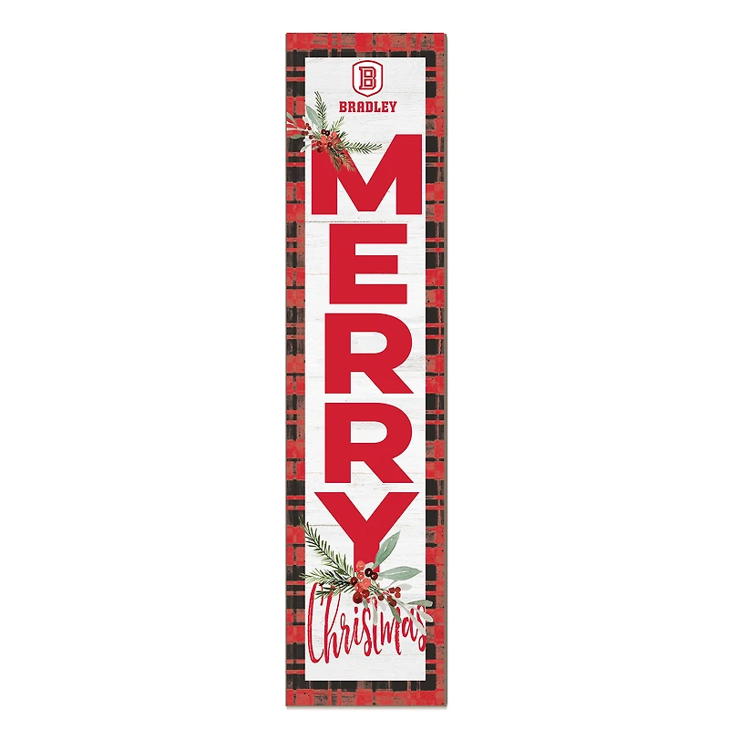 Bradley Braves 12'' x 48'' Outdoor Merry Christmas Leaner