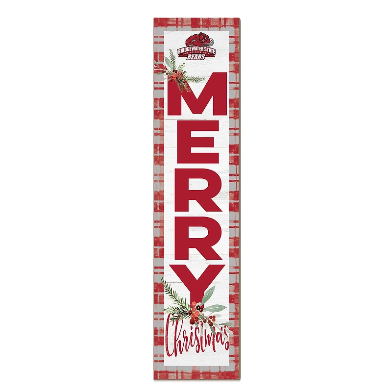 Bridgewater State Bears 12'' x 48'' Outdoor Merry Christmas Leaner