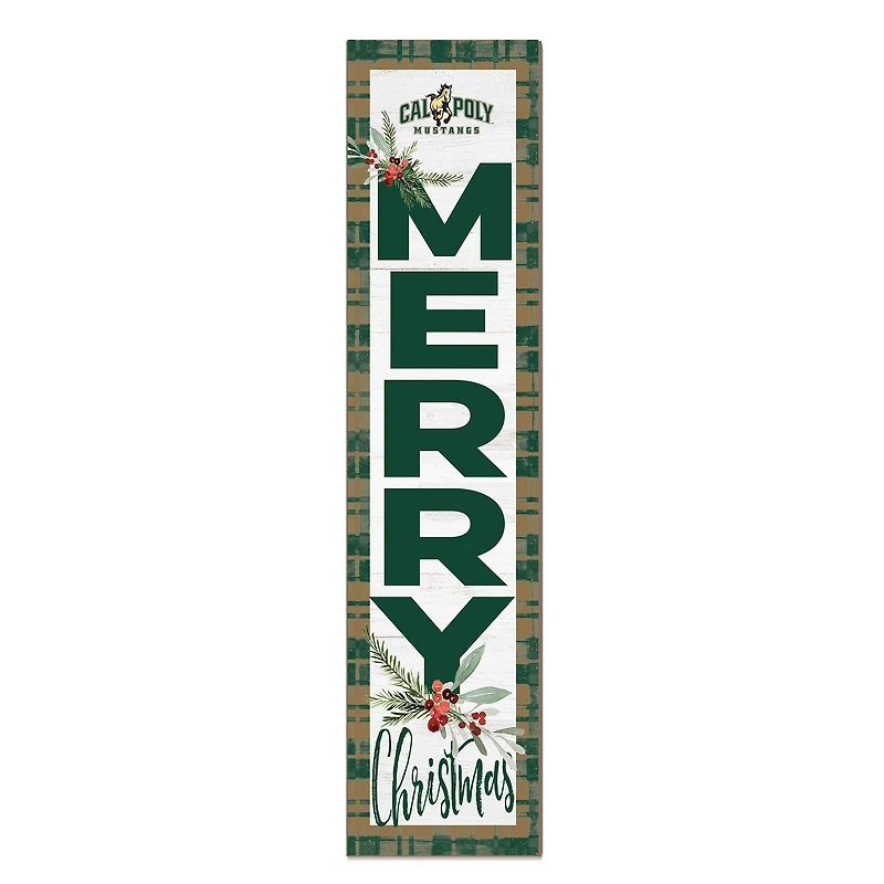 Cal Poly Mustangs 12'' x 48'' Outdoor Merry Christmas Leaner