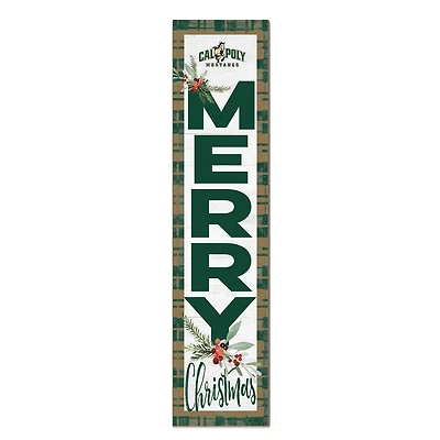 Cal Poly Mustangs 12'' x 48'' Outdoor Merry Christmas Leaner