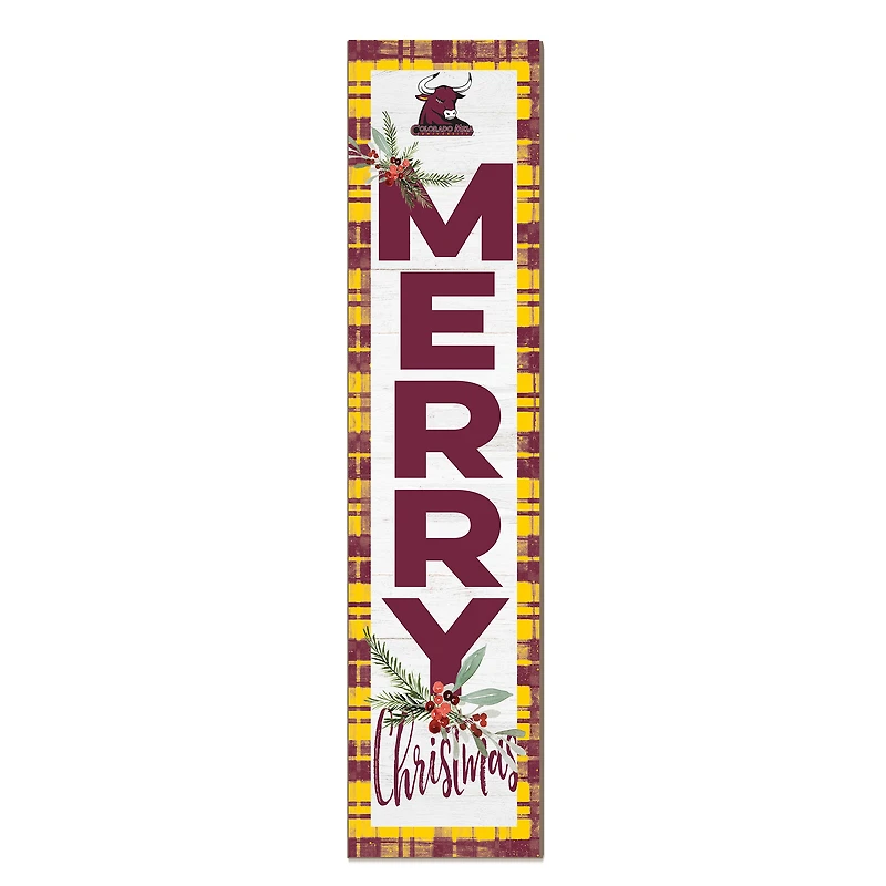 CMU Mavericks 12'' x 48'' Outdoor Merry Christmas Leaner