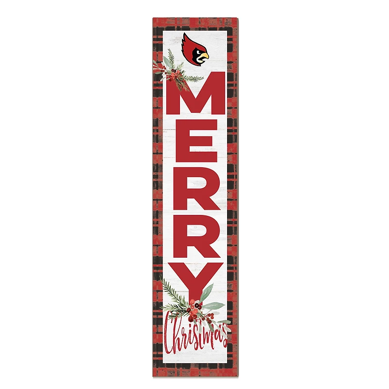 Catholic University Cardinals 12'' x 48'' Outdoor Merry Christmas Leaner