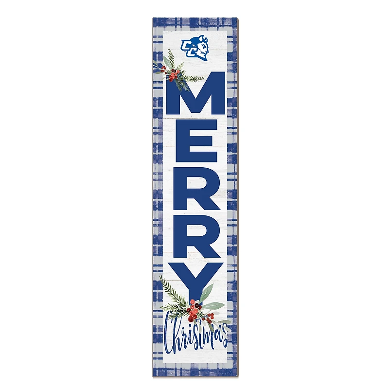 Central Connecticut State Blue Devils 12'' x 48'' Outdoor Merry Christmas Leaner